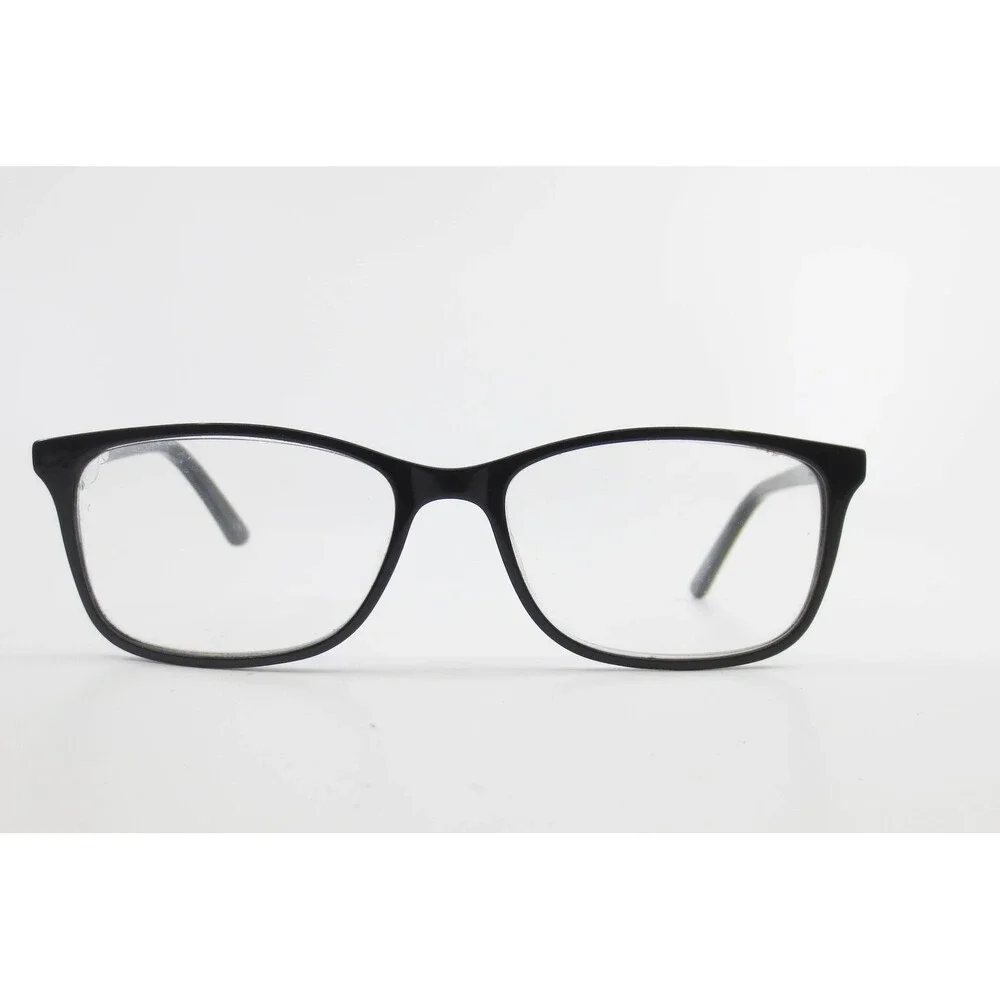CM 6011 BK Rectangular Black Eyeglass Frames with Braided Chain Temples
